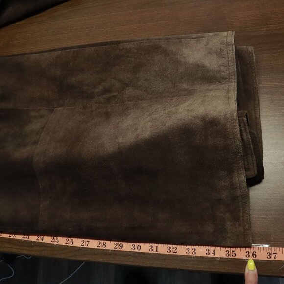 Cezani Leather Suede Overcoat Men L Brown Professor Literary Distinguished Retro - Picture 11 of 16